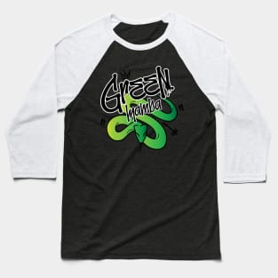 Green Mamba Graffiti Snake Baseball T-Shirt